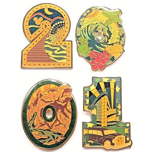 Disney California Adventure 2001 Enamel Pin Set 4 Numbers Bear Paradise Pier